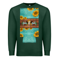 Sports Green mom hereford cattle sunflowers on tooled leather slim can cooler Premium Sweatshirt - BarkalooDesign