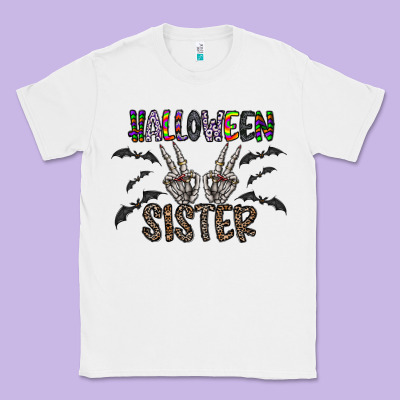 Halloween Sister Classic Tee Designed By Cowhidedigitalart