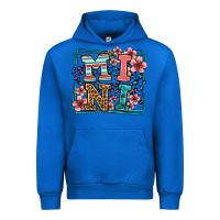 Cobalt floral leopard frame mini Urban Hoodie - LillyAllenDesigns