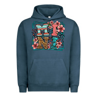 Pigment Midnight Navy floral leopard frame mini Urban Hoodie - LillyAllenDesigns