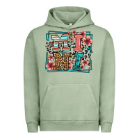 Pigment Oil Green floral leopard frame mini Urban Hoodie - LillyAllenDesigns