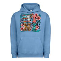 Pigment Pebble Blue floral leopard frame mini Urban Hoodie - LillyAllenDesigns