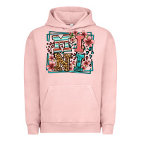 Pigment Salmon floral leopard frame mini Urban Hoodie - LillyAllenDesigns