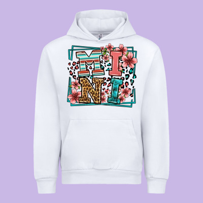 Floral Leopard Frame Mini Urban Hoodie Designed By Lillyallendesigns