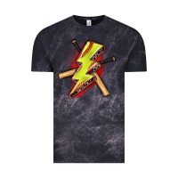 Cloud Black softball lightning bolt Vintage Tee - Zillion Design Studio