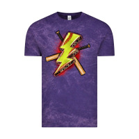 Cloud Purple softball lightning bolt Vintage Tee - Zillion Design Studio