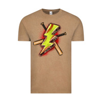 Vintage Coffee softball lightning bolt Vintage Tee - Zillion Design Studio