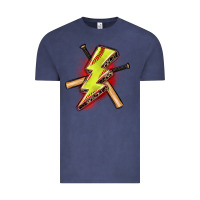 Vintage Denim softball lightning bolt Vintage Tee - Zillion Design Studio