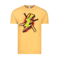 Vintage Mustard softball lightning bolt Vintage Tee - Zillion Design Studio