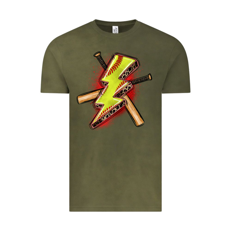 Softball Lightning Bolt Vintage Tee by Zillion Design Studio | Teevron