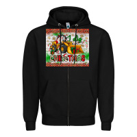 Black i dig christmas bulldozer santa Zipper Hoodie - JahusDesignShop