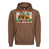 Chestnut i dig christmas bulldozer santa Zipper Hoodie - JahusDesignShop