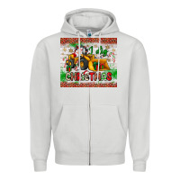 Dove Grey i dig christmas bulldozer santa Zipper Hoodie - JahusDesignShop