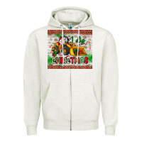 Oatmeal Heather i dig christmas bulldozer santa Zipper Hoodie - JahusDesignShop