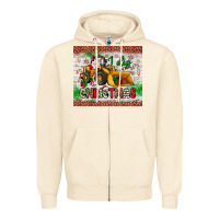 Sandshell i dig christmas bulldozer santa Zipper Hoodie - JahusDesignShop