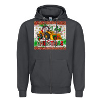 Smoke i dig christmas bulldozer santa Zipper Hoodie - JahusDesignShop
