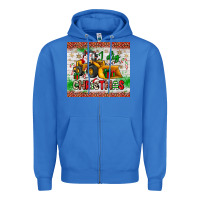 True Royal i dig christmas bulldozer santa Zipper Hoodie - JahusDesignShop