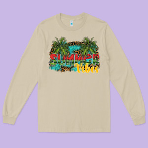 Summer Vibes Long Sleeve Tee Designed By Sublimationcraftshop
