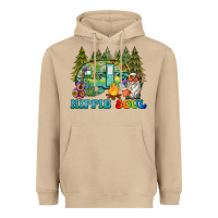 Mushroom hippie soul camping Heavyweight Hoodie - BarkalooDesign