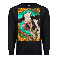 Black Western Holstein Cow Premium Sweatshirt - LillyAllenDesigns