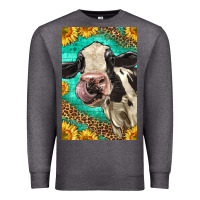 Charcoal Heather Western Holstein Cow Premium Sweatshirt - LillyAllenDesigns