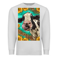 Dove Grey Western Holstein Cow Premium Sweatshirt - LillyAllenDesigns
