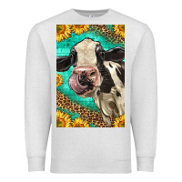 Oatmeal Heather Western Holstein Cow Premium Sweatshirt - LillyAllenDesigns