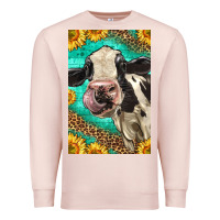 Pale Pink Western Holstein Cow Premium Sweatshirt - LillyAllenDesigns