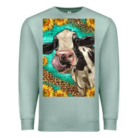 Seafoam Western Holstein Cow Premium Sweatshirt - LillyAllenDesigns