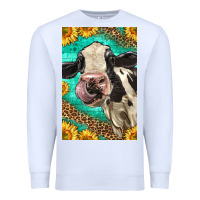White Western Holstein Cow Premium Sweatshirt - LillyAllenDesigns