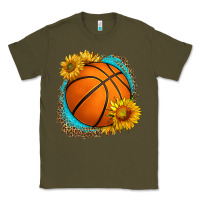 Army Green western basketball with sunflower Classic Tee - HRA Design Shop
