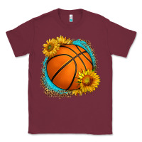 Burgundy western basketball with sunflower Classic Tee - HRA Design Shop