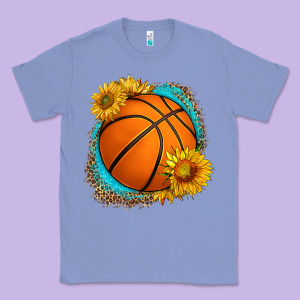 Western Basketball With Sunflower Classic Tee Designed By Hra Design Shop