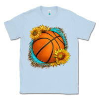 Dusty Blue western basketball with sunflower Classic Tee - HRA Design Shop