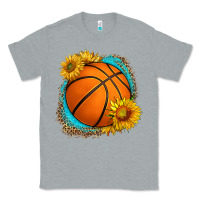 Heather Grey western basketball with sunflower Classic Tee - HRA Design Shop