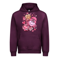 Mauve Wine retro valentines day Urban Hoodie - LillyAllenDesigns
