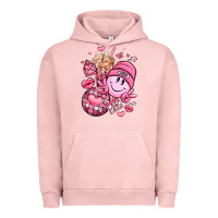 Pigment Salmon retro valentines day Urban Hoodie - LillyAllenDesigns