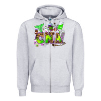 Heather Grey cna halloween Zipper Hoodie - AdoDesignShop