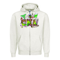 Oatmeal Heather cna halloween Zipper Hoodie - AdoDesignShop