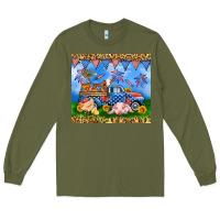 Army Green America farm animals truck 20oz skinny tumbler Long Sleeve Tee - Neo Western