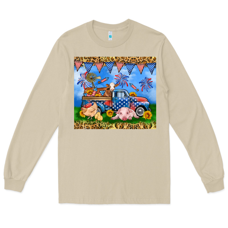 America Farm Animals Truck 20oz Skinny Tumbler Long Sleeve Tee by Neo Western | Teevron
