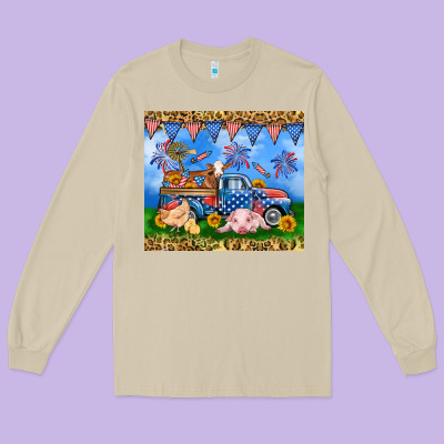 America Farm Animals Truck 20oz Skinny Tumbler Long Sleeve Tee Designed By Neo Western