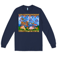 Navy America farm animals truck 20oz skinny tumbler Long Sleeve Tee - Neo Western