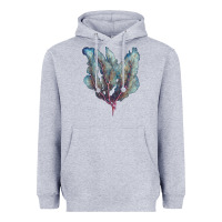 Heather Grey Venus Fan Sea Coral Heavyweight Hoodie - LillyAllenDesigns