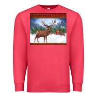 Cardinal christmas reindeer red barn country farm christmas Premium Sweatshirt - BarkalooDesign