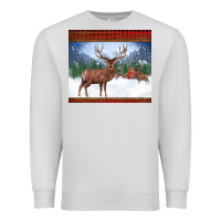 Dove Grey christmas reindeer red barn country farm christmas Premium Sweatshirt - BarkalooDesign