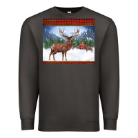 Smoke christmas reindeer red barn country farm christmas Premium Sweatshirt - BarkalooDesign