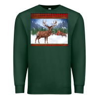 Sports Green christmas reindeer red barn country farm christmas Premium Sweatshirt - BarkalooDesign