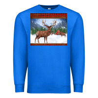 Christmas Reindeer Red Barn Country Farm Christmas Premium Sweatshirt | Teevron