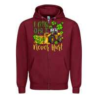 Burgundy a little dirt never hurt st patricks bulldozer Zipper Hoodie - JahusDesignShop